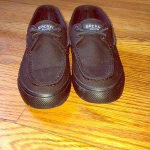 Women’s black sperry top-siders